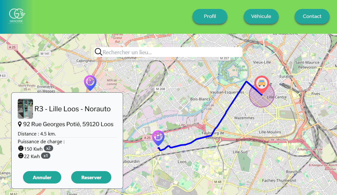 Capture d'écran du site Geocode.
