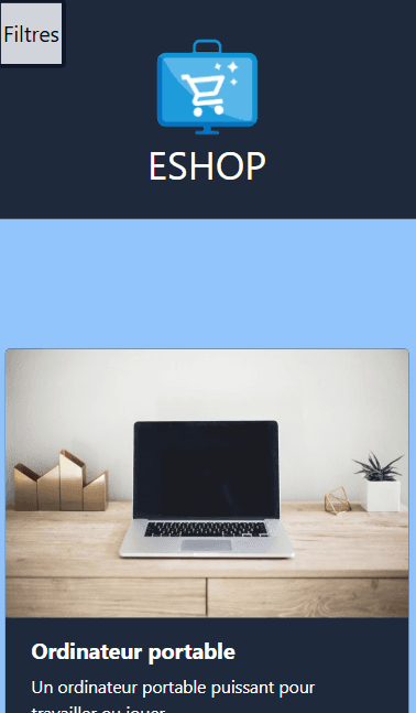 Capture d'écran du site Eshop.